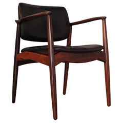 Erik Buch Model SJ 67 Rosewood & Leather Armchair for R. Skovgaard ‘Ørum Mobler’