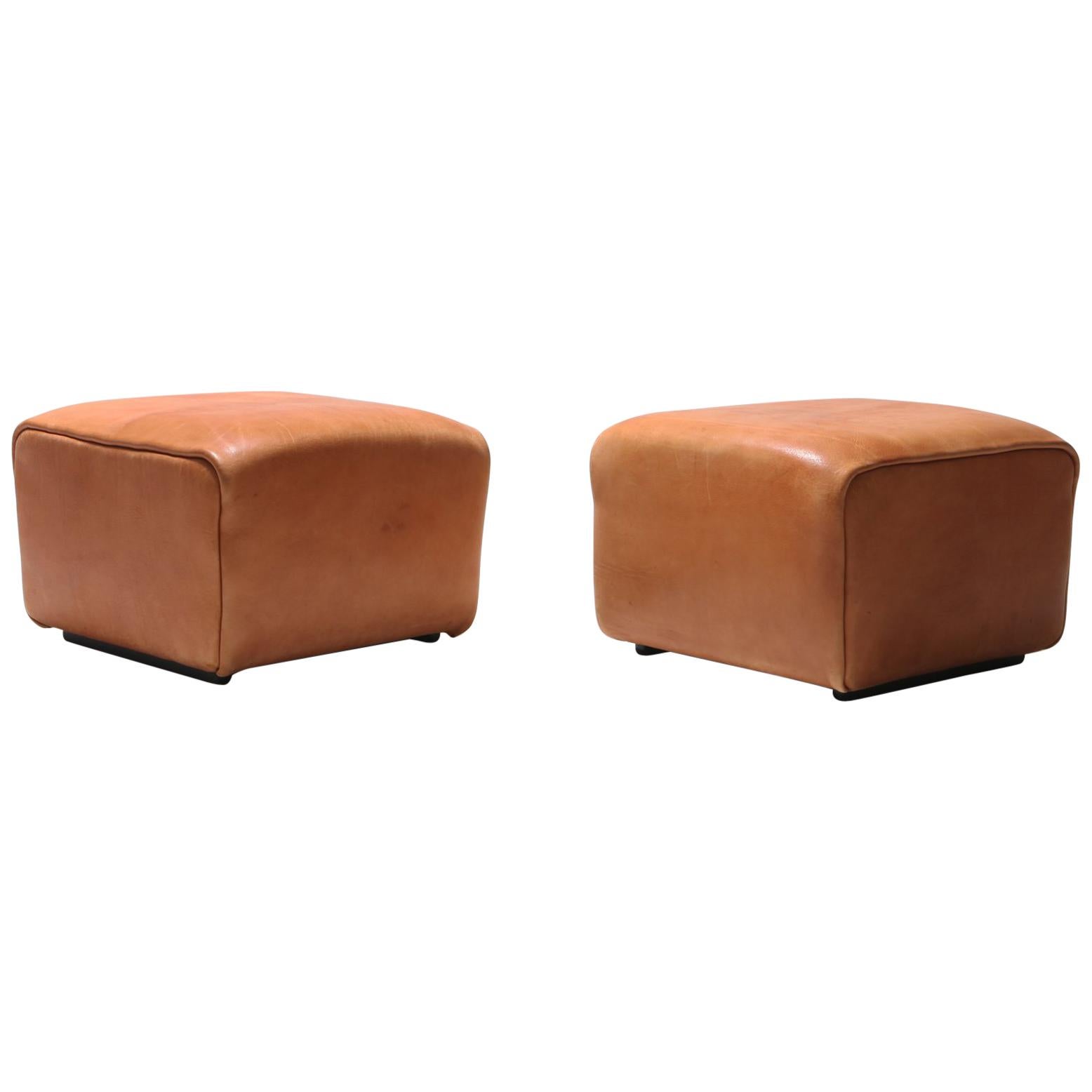 De Sede DS 47 Cognac Leather Ottoman, Stool, Swiss Design, 1970's at 1stDibs