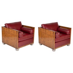 Therien Studio Workshops Custom Made Art Deco Style Club Chairs