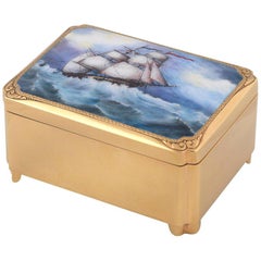 Sterling Silver Enamel Musical Box