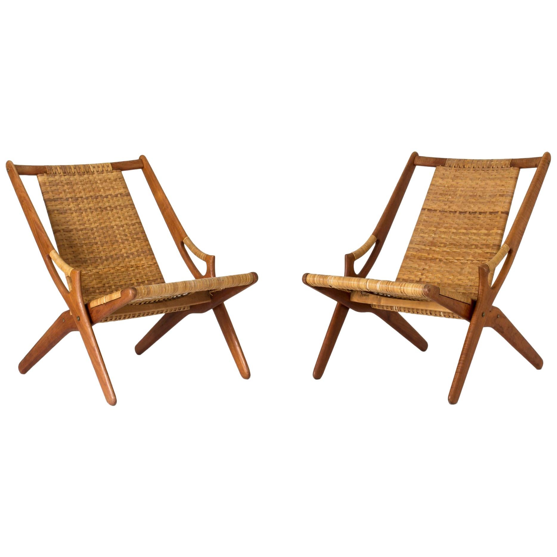 Pair of Rattan Lounge Chairs by Arne Hovmand Olsen
