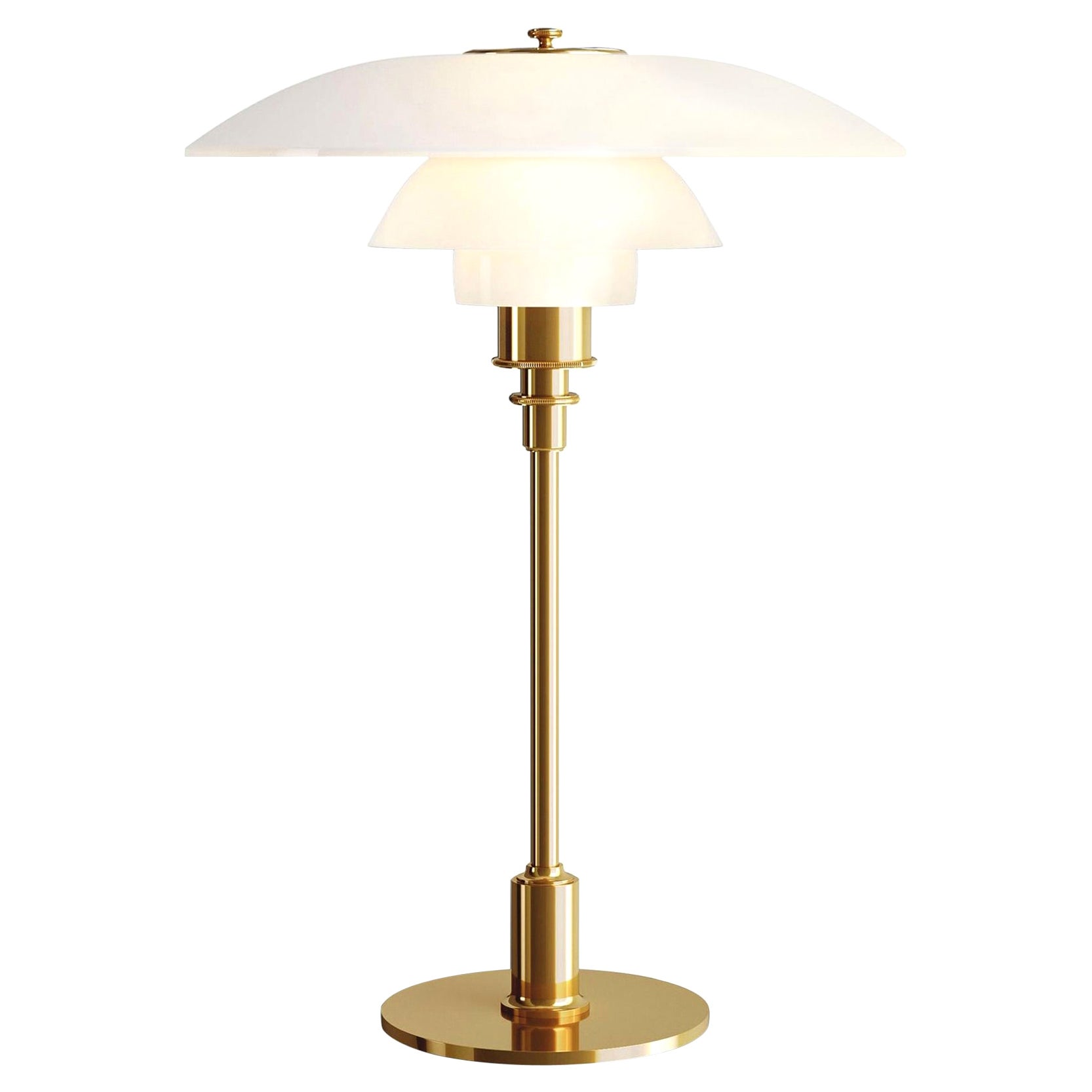 Poul Henningsen Brass and Glass PH 3 1/2 -2 1/2 Table Lamp for Louis Poulsen