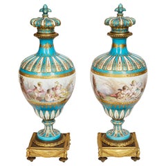 Pair of 19th Century Sevres Style Vases