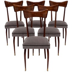 Italian Mahogany Ico Parisi Style Dining Chairs