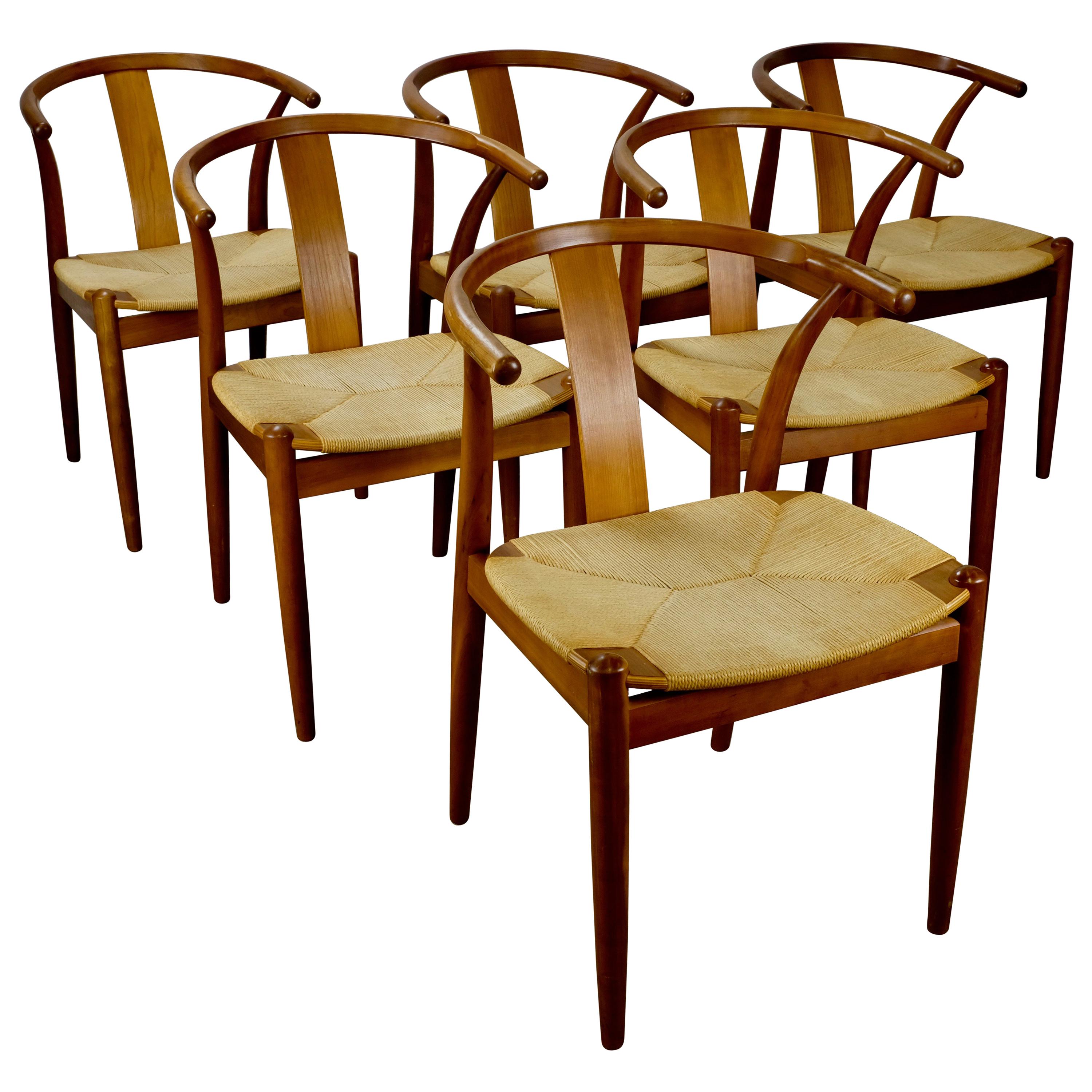 Set of 6 Cherry Dining Chairs For Sale