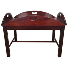 Richly Figured Mahogany Warm Patina Antique Butlers Tray on a Later Base