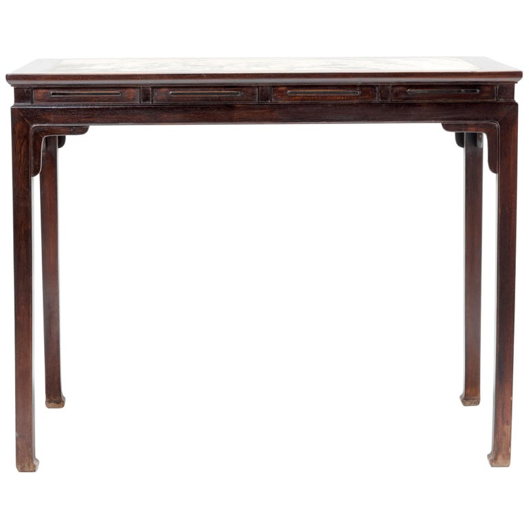 Chinese Marble Top Writing Table at 1stDibs