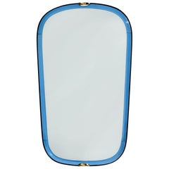 Fontana Arte Blue Glass Mirror, 1950s