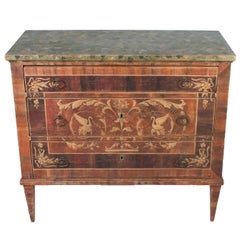 Painted Italian Commode with Faux Marble Top