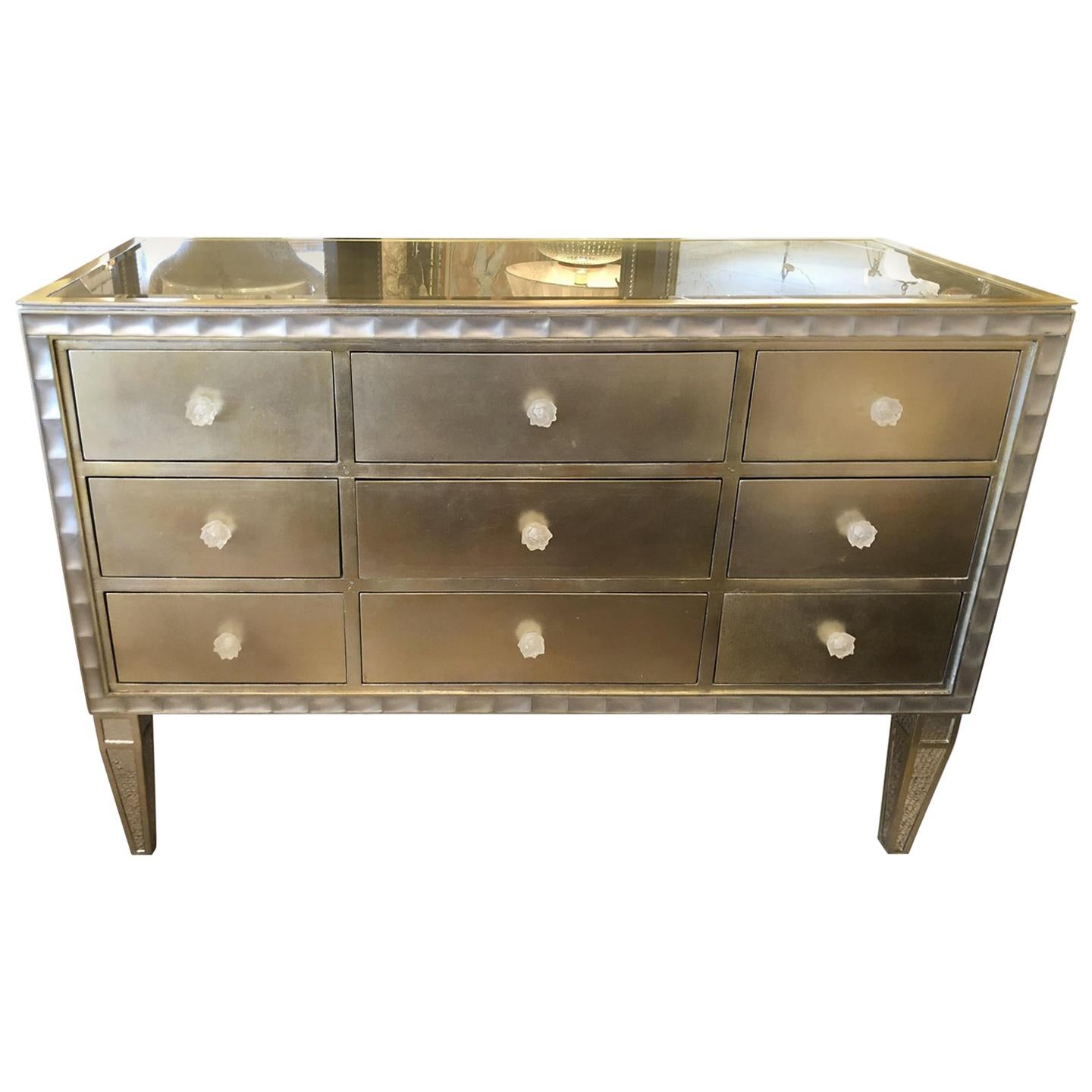 Moviestar Hollywood Regency Style Gilt and Silvered Chest