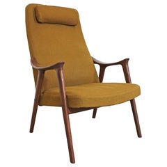 Chaise longue en teck Mid-Century Modern Møre Lenestol Fabrikk Klarinett