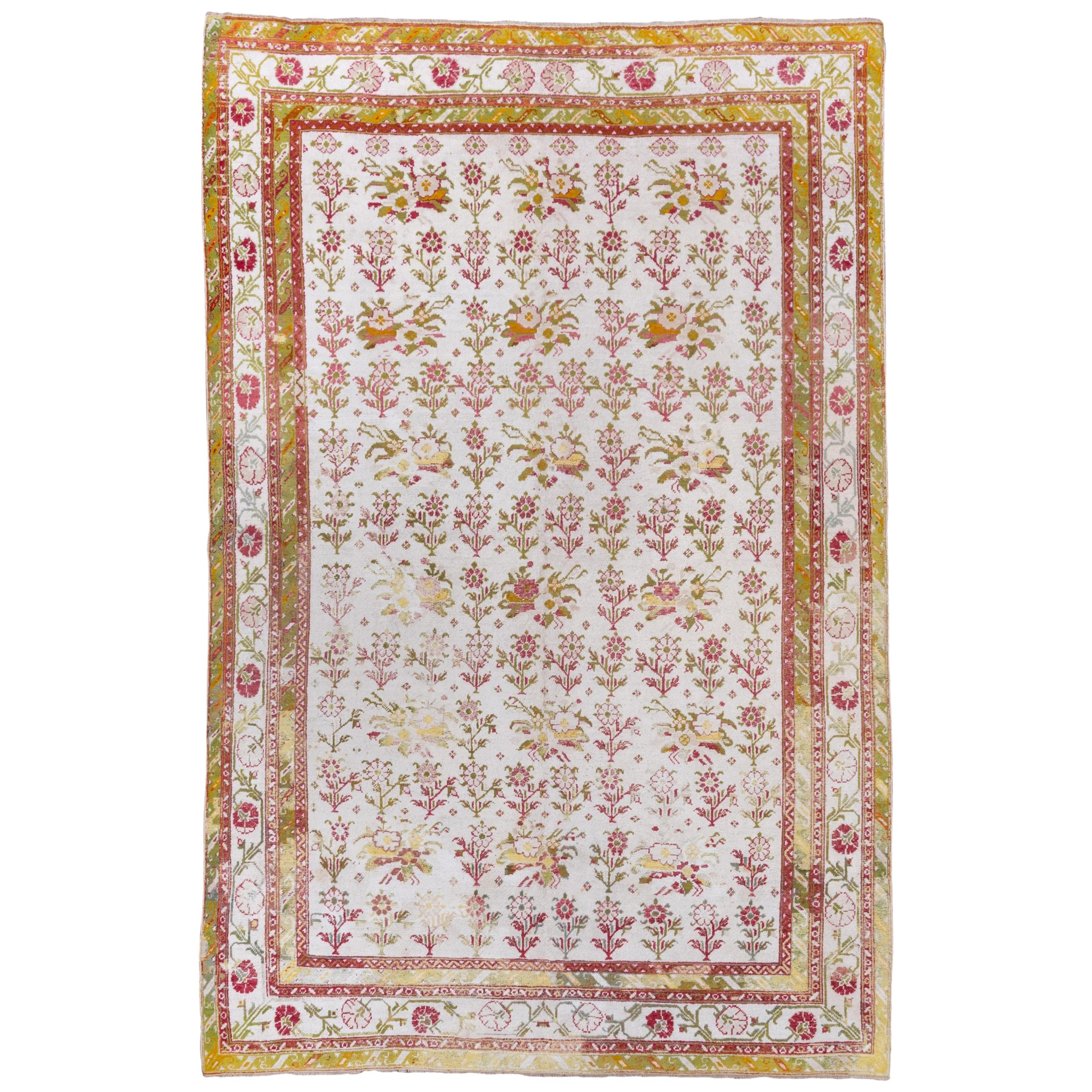 Antique Cotton Agra Rug, circa 1920s