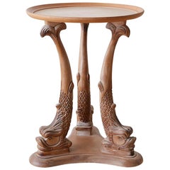 Venetian Carved Grotto Drinks Table with Dolphins