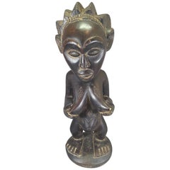 Tribal Arts Luba Fertility Figure/Statue of a Pregnant Woman