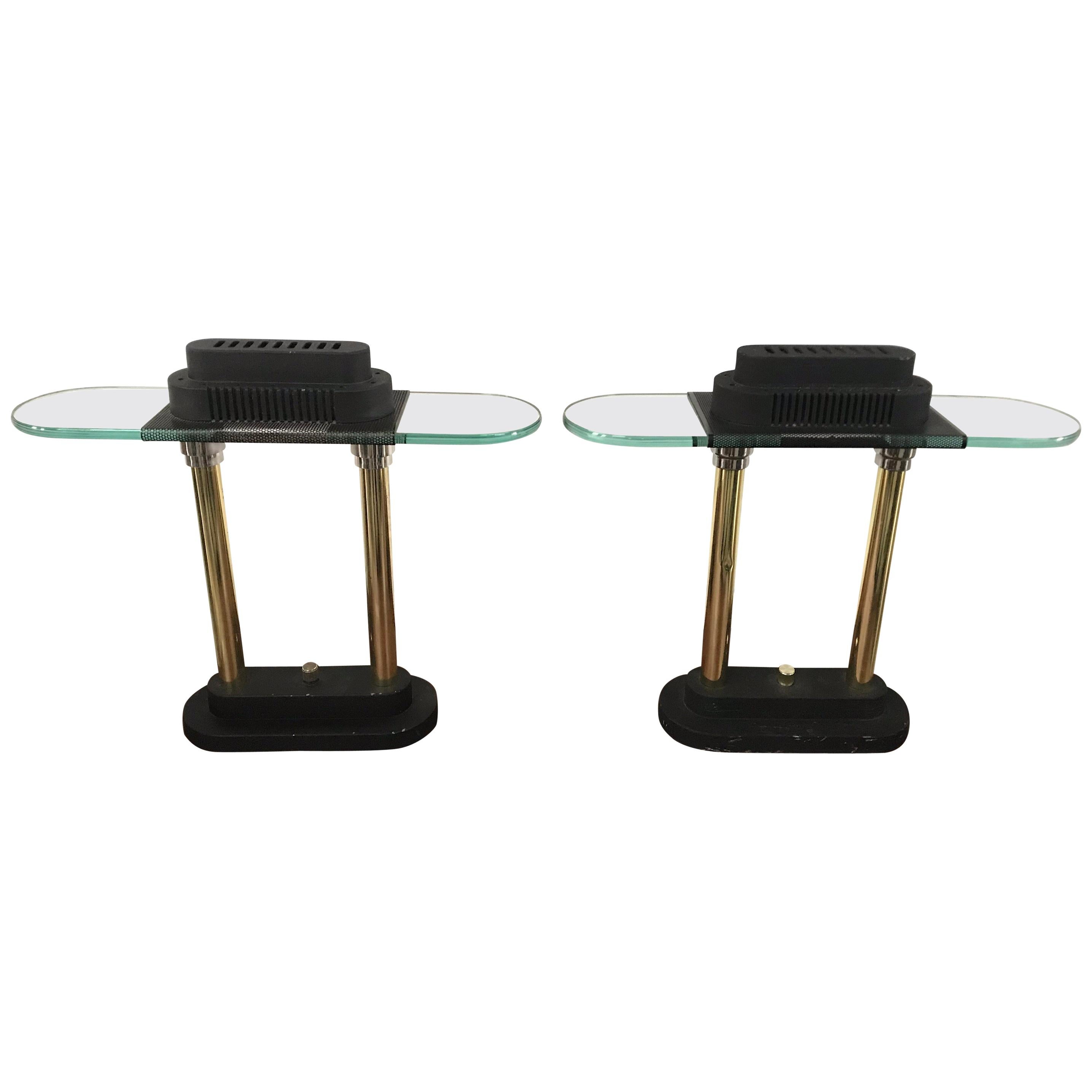 Pair of Postmodern Robert Sonneman Table or Desk Lamps for George Kovacs
