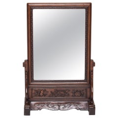 Miroir de table chinois sur paravent, vers 1850