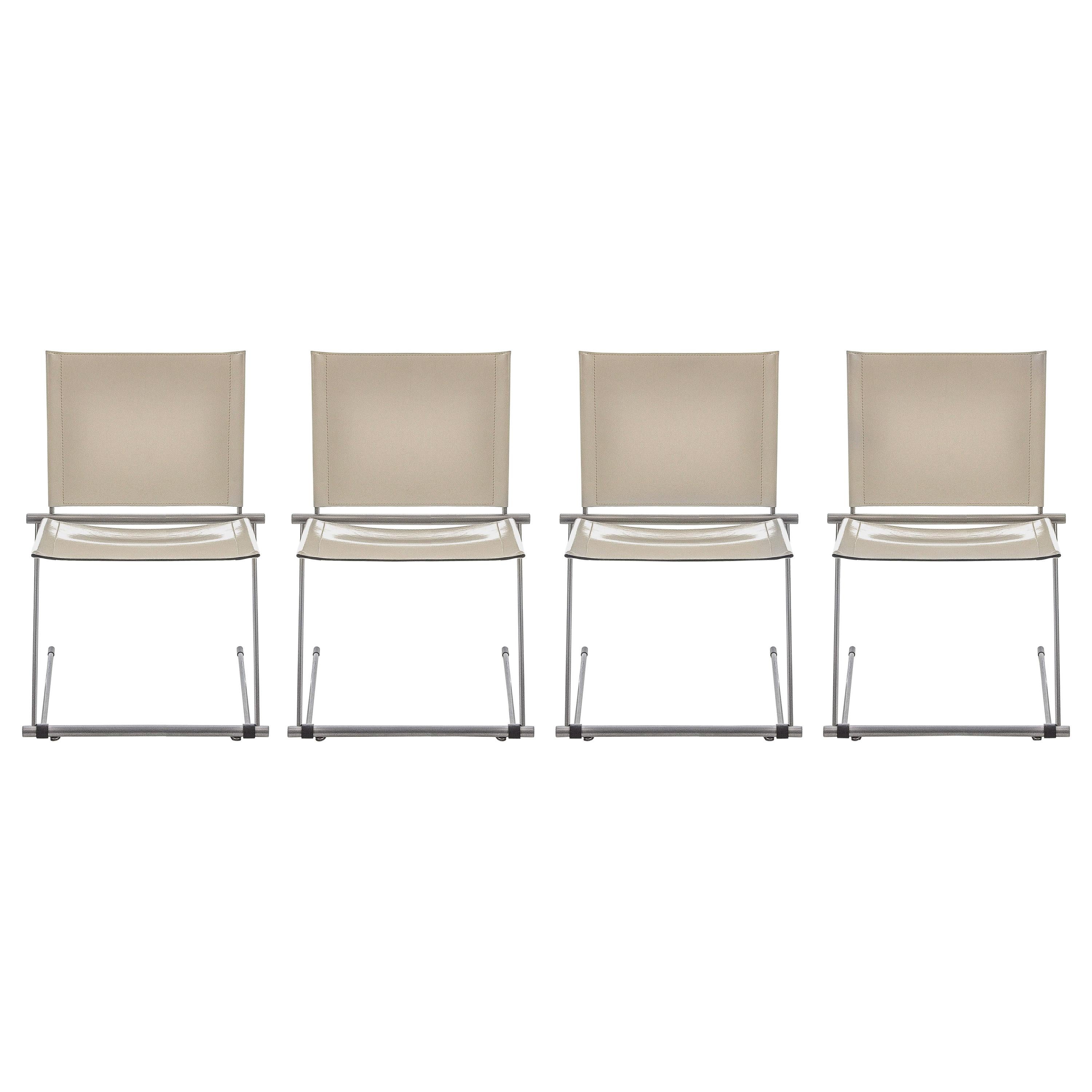 Set of 4 White "Ballerina" Chairs by Herbert Ohl for Matteo Grassi