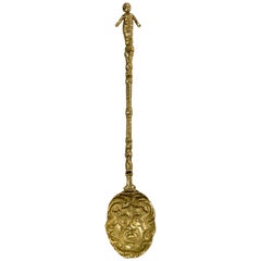 Cuchara decorativa de latón macizo martillado Made in Italy
