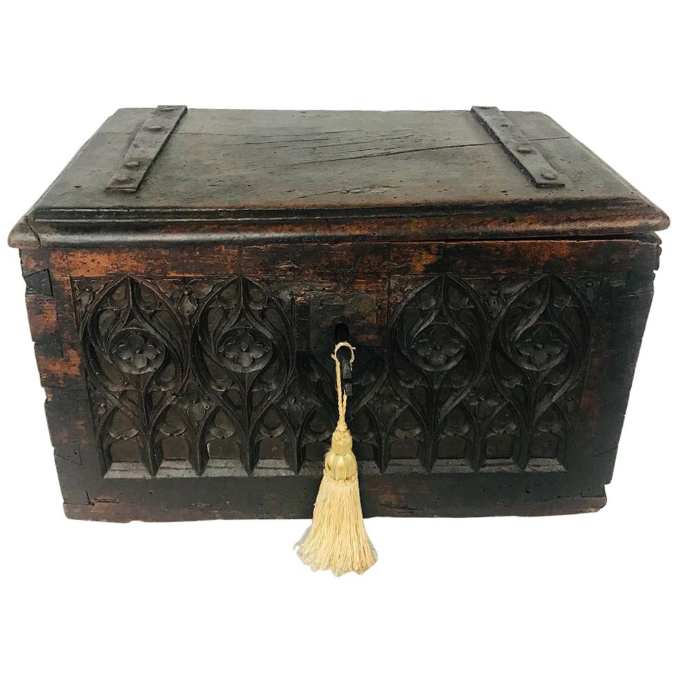 17th Century Medieval Gothic, Period French Valuables Box