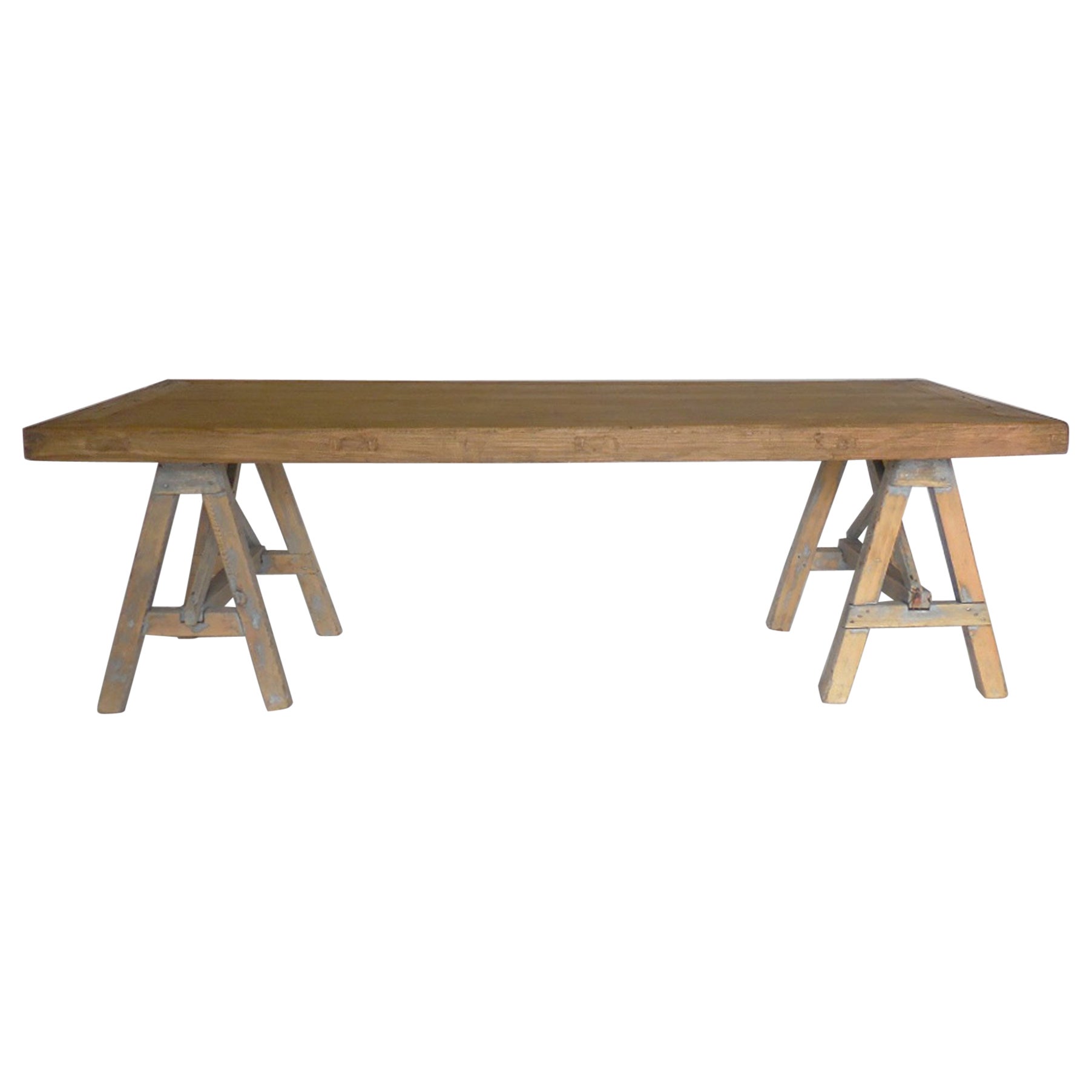 Japanese Elm Wood Saw Horse Table At 1stdibs