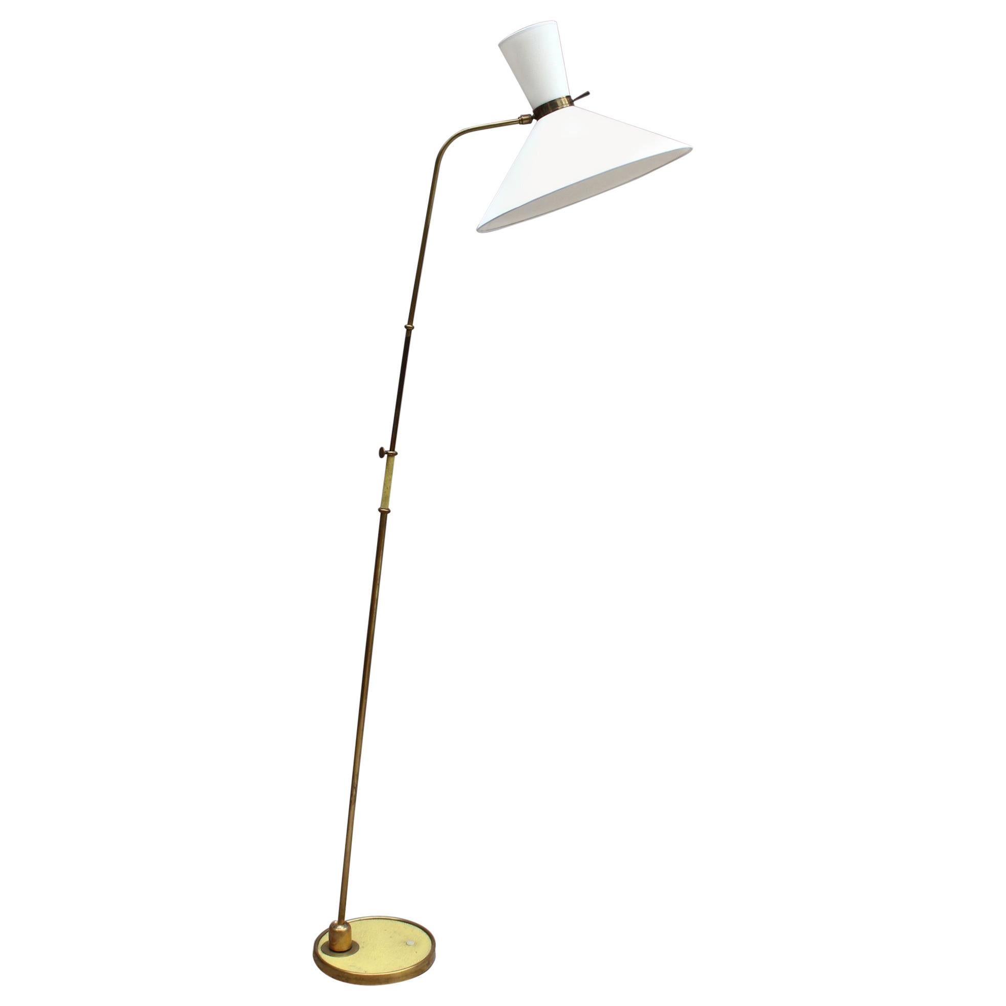 Fine French 1950s Adjustable Floor Lamp by Maison Lunel (2 available) For Sale