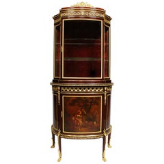 Antique French Louis XV Style Ormolu and Vernis Martin Vitrine Attributed to F. Linke