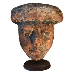 Ägyptische Poly-Chrom Holz Maske 100-200 BC Garnitur Sarkophag Gesichtsmaske Statue