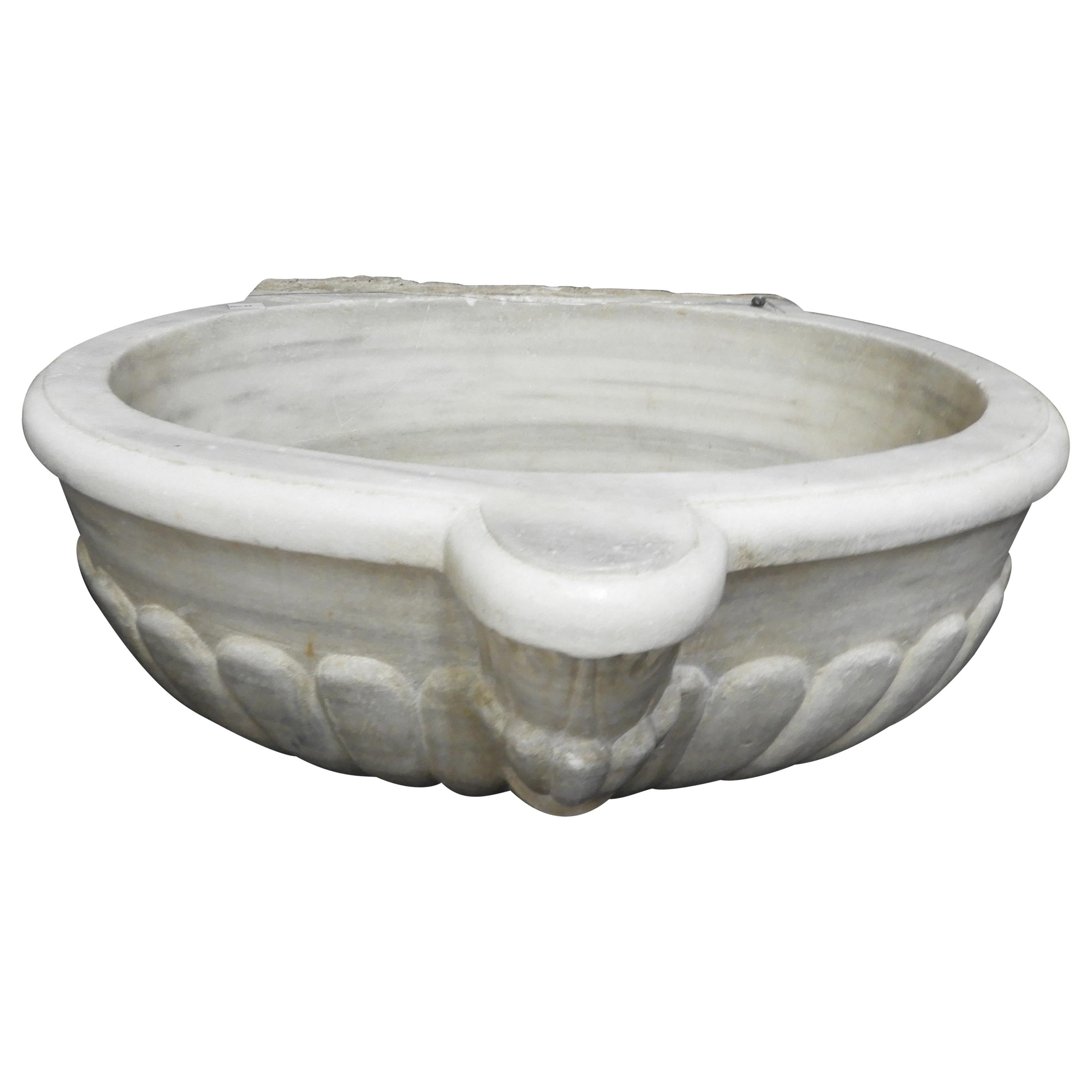 Antique White Marble Sink For Sale