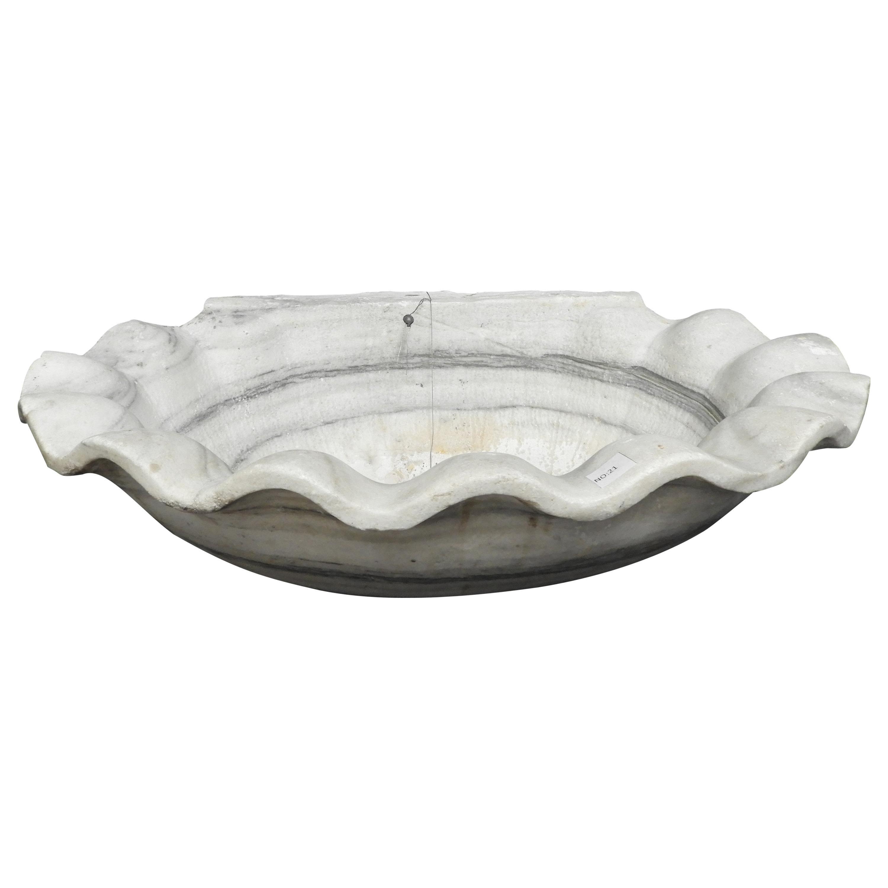 Antique White Marble Sink For Sale