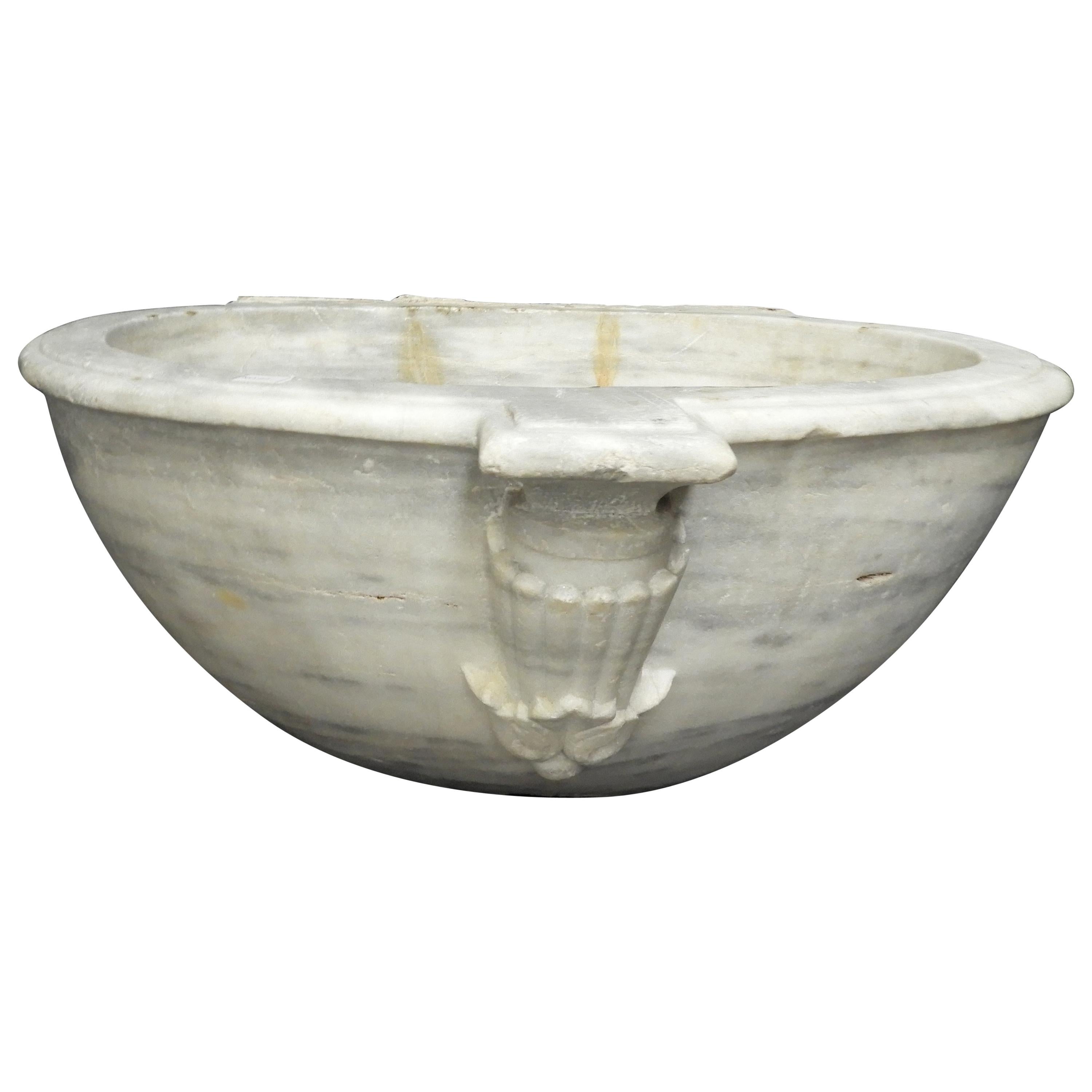 Antique 19th Century White Marble Sink For Sale