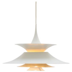 Midcentury White Pendant Lamp by Eric Balslev for Fog & Mørup, Denmark