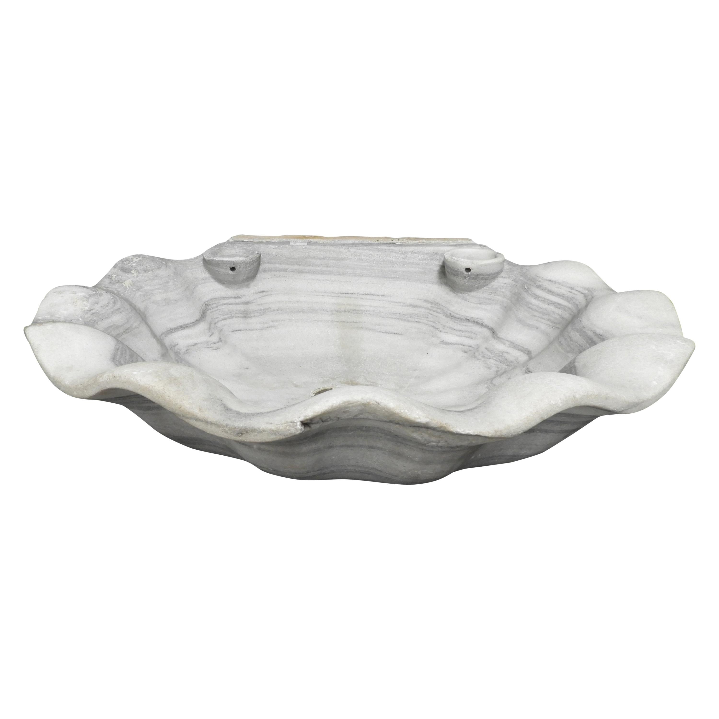 Antique 19th Century White Marble Sink For Sale