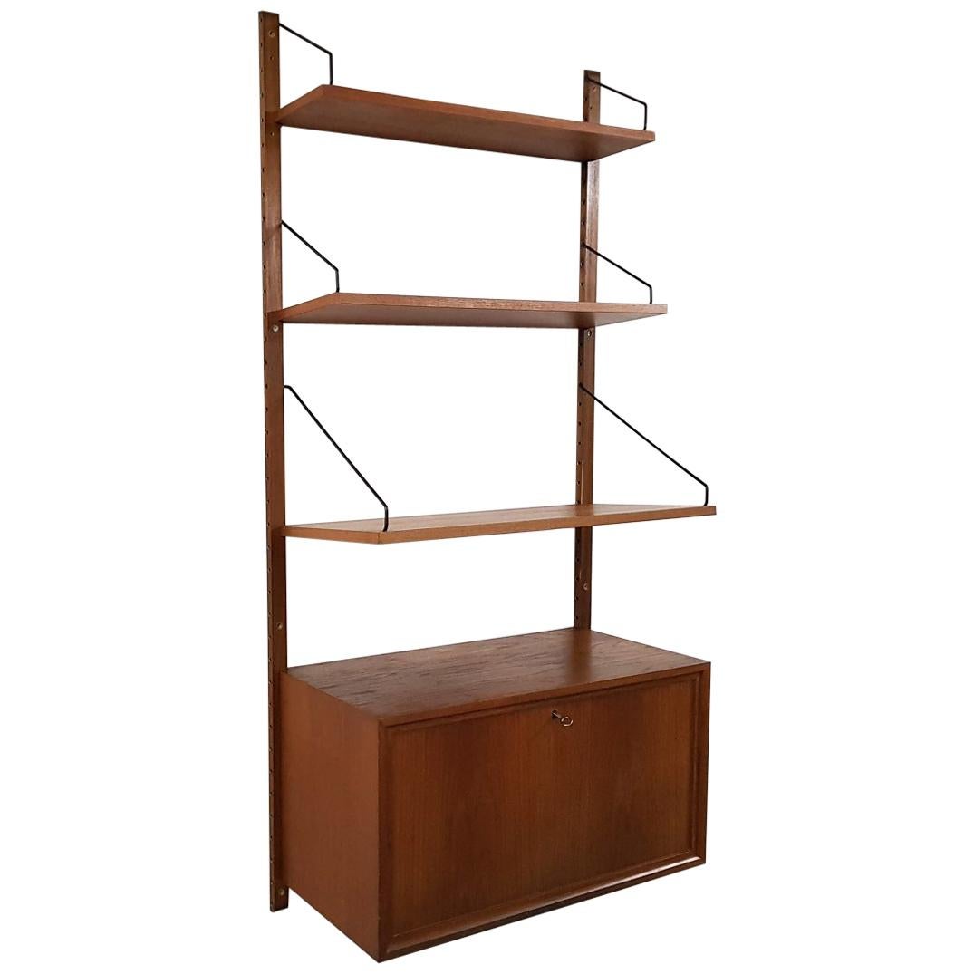 Poul Cadovius for Royal System Teak Dry Bar or Wall Unit, Danish Modern, 1950s