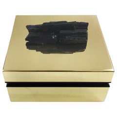 Tourmaline and Brass Jewelry Deco Box