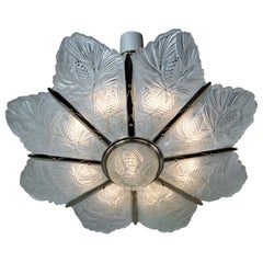  Large Art Deco Chandelier by Sabino