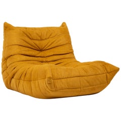 Togo Yellow Fabric Fireside Chair by Michel Ducaroy for Ligne Roset