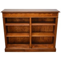 20th Century Georgian Style Mahogany Inlaid Open Bookcase