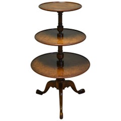 Pollard Oak Three-Tier Occasional Antique Edwardian Table