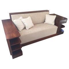 20th Century, Upholstered French Art Deco Corner Sofa at 1stDibs