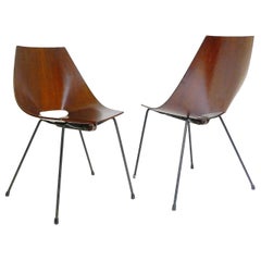 Set of Two Italian Chairs Designed by Carlo Ratti, circa 1960