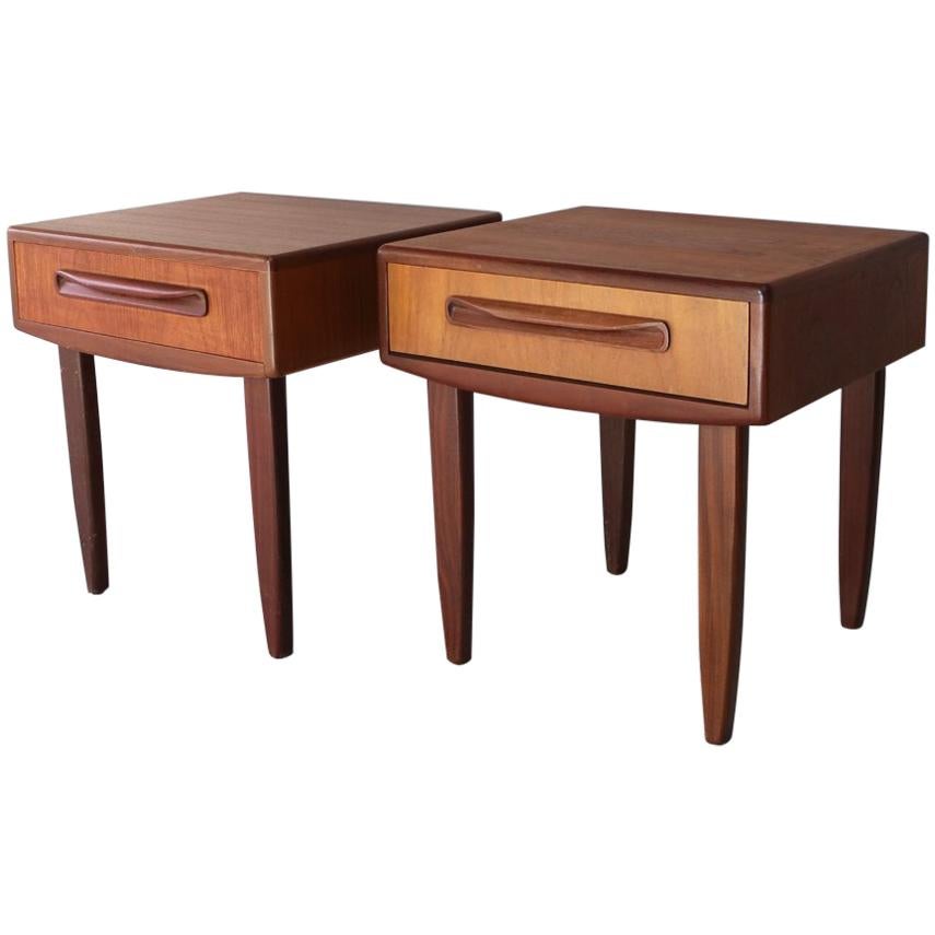 Pair of Rare 1970s Midcentury G Plan E Gomme Fresco Range Bedside Tables For Sale