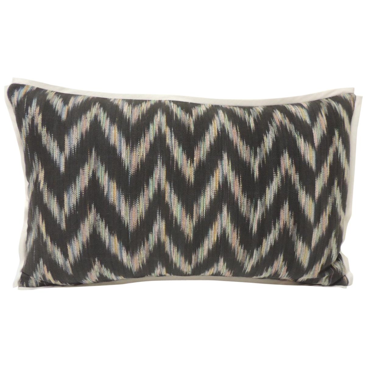 19th Century French Blue Stripes Grain Sack Decorative Lumbar Pillow at ...
