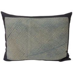 Vintage Shibori Asian Blue and White Decorative Bolster Pillow
