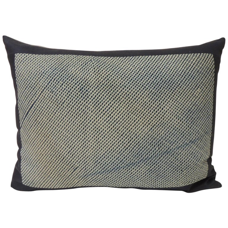 Vintage Shibori Asian Blue And White Decorative Bolster Pillow Vintage Shibori Asian Blue And White Decorative Bolster Pillow
