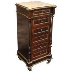 19th Century, French Louis XVI Style Chiffonier Side Table with Marble Top