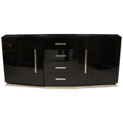 Art Deco Black Lacquer Sideboard