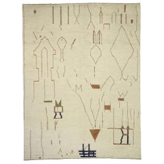 Contemporary Moroccan Style Rug with Brutalist Style