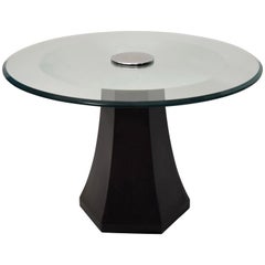Side Table with a Mirrored and Beveled Glass Top