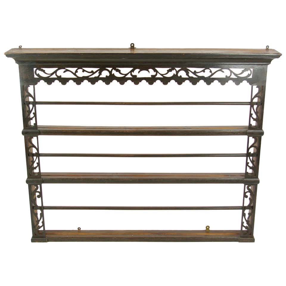 Antique Plate Rack, Large Antique Victorian Carved Oak Hanging Plate ...