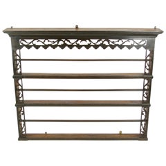 Antique Plate Rack, Large Antique Victorian Carved Oak Hanging Plate Rack